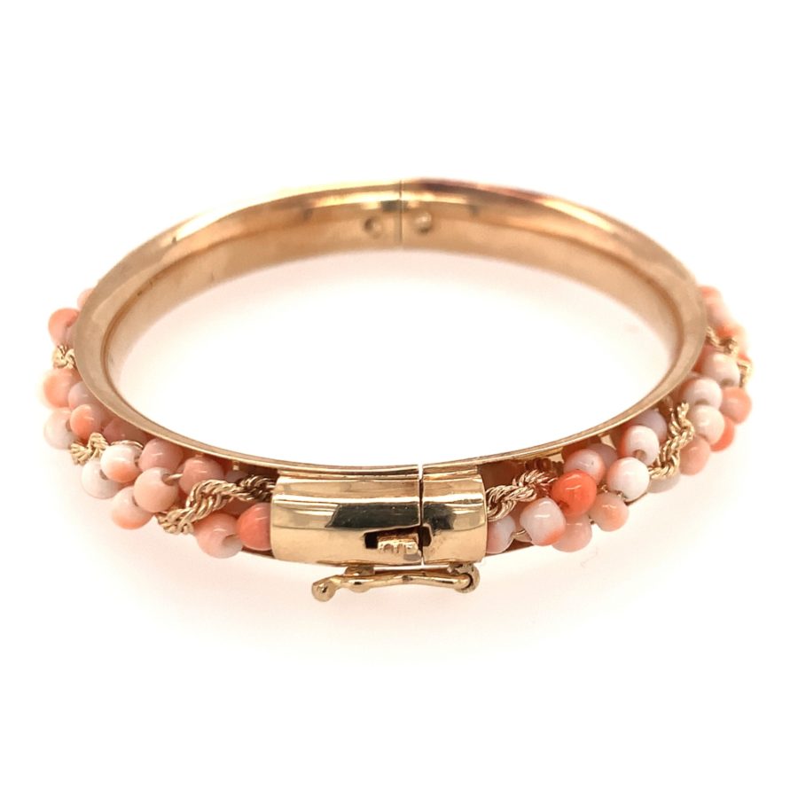 14K-YG CORAL BANGLE BRACELET