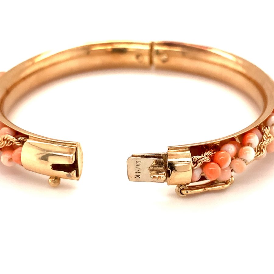 14K-YG CORAL BANGLE BRACELET