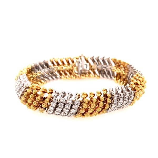 18K-YG+WG DIAMOND BRACELET