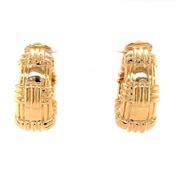 18K-YG HUGGIE EARRINGS BY "DAVID WEBB"