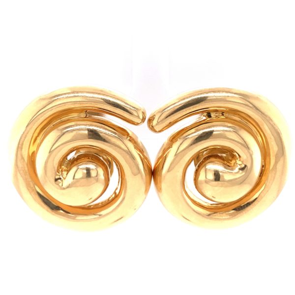 18K-YG SWIRL EARCLIPS BY "TURI"