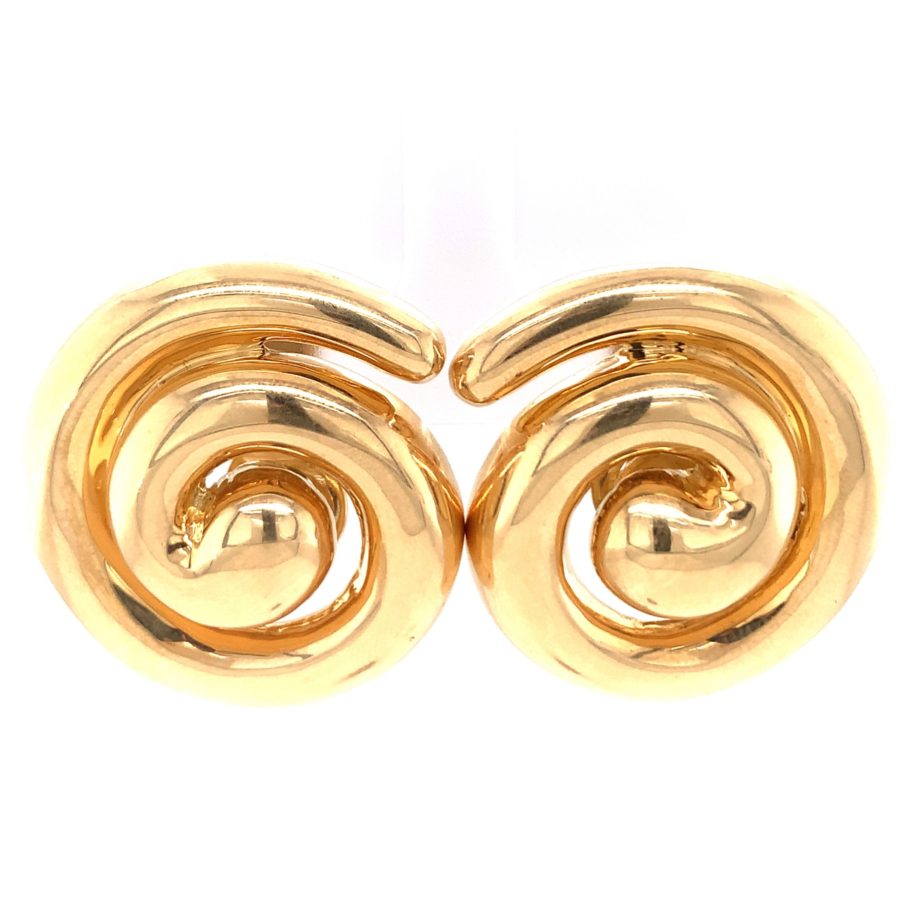 18K-YG SWIRL EARCLIPS BY "TURI"