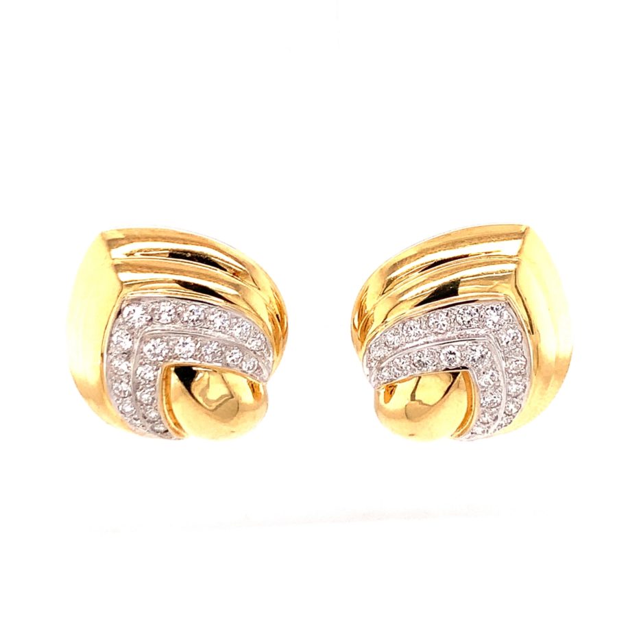 18K-YG DIAMOND EARCLIPS