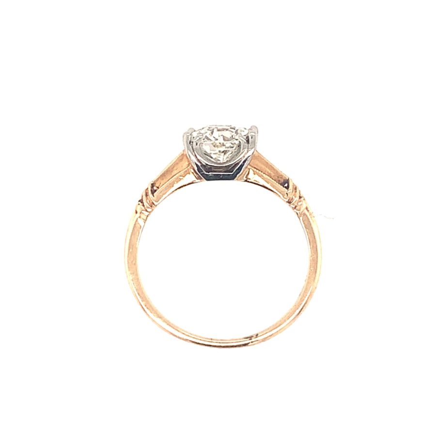 14K-YG+WG DIAMOND SOLITAIRE RING