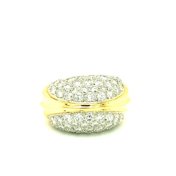 18K-YG AND PLATINUM DIAMOND DOME RING