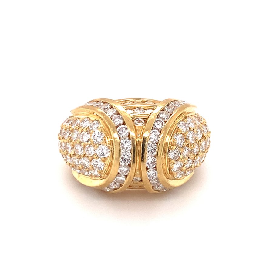 18K-YG DIAMOND DOME RING