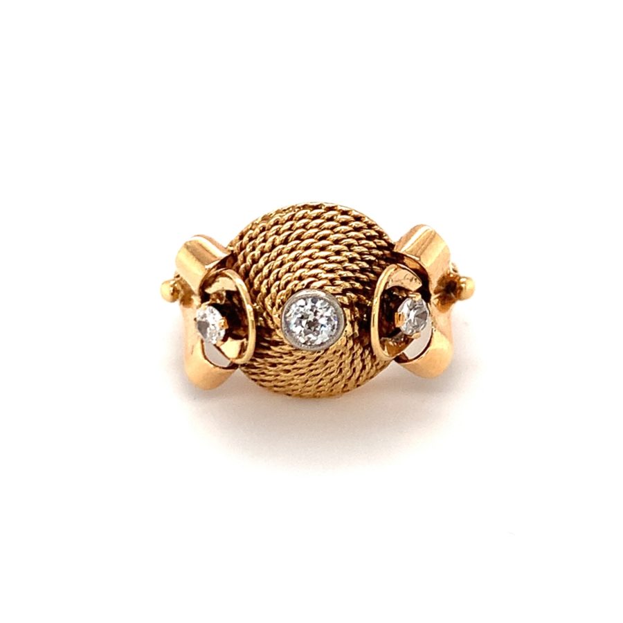 18K Rose Gold and Yellow Gold Diamond Ring