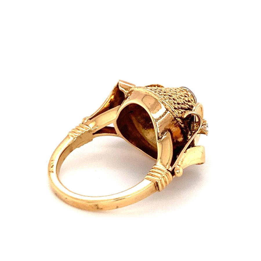 18K Rose Gold and Yellow Gold Diamond Ring