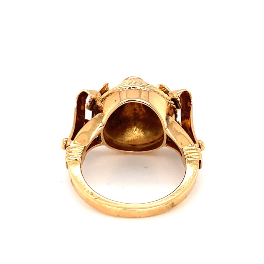 18K Rose Gold and Yellow Gold Diamond Ring