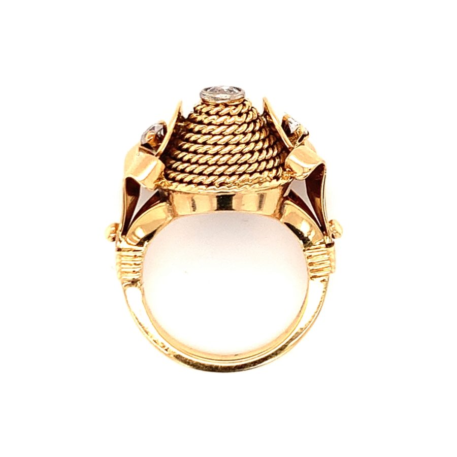 18K Rose Gold and Yellow Gold Diamond Ring