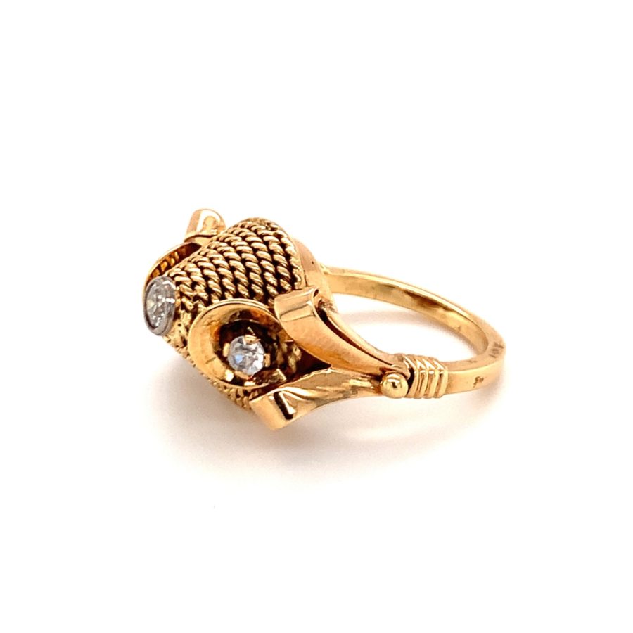 18K Rose Gold and Yellow Gold Diamond Ring