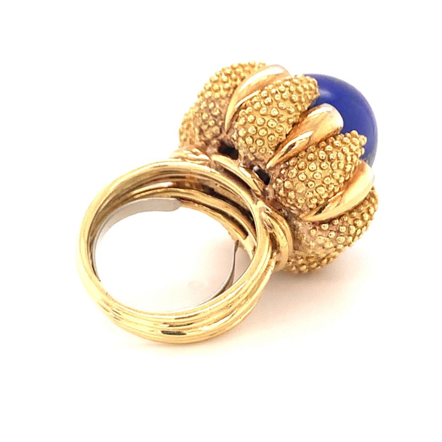 18K-YG LAPIS LAZULI AND DIAMOND RING