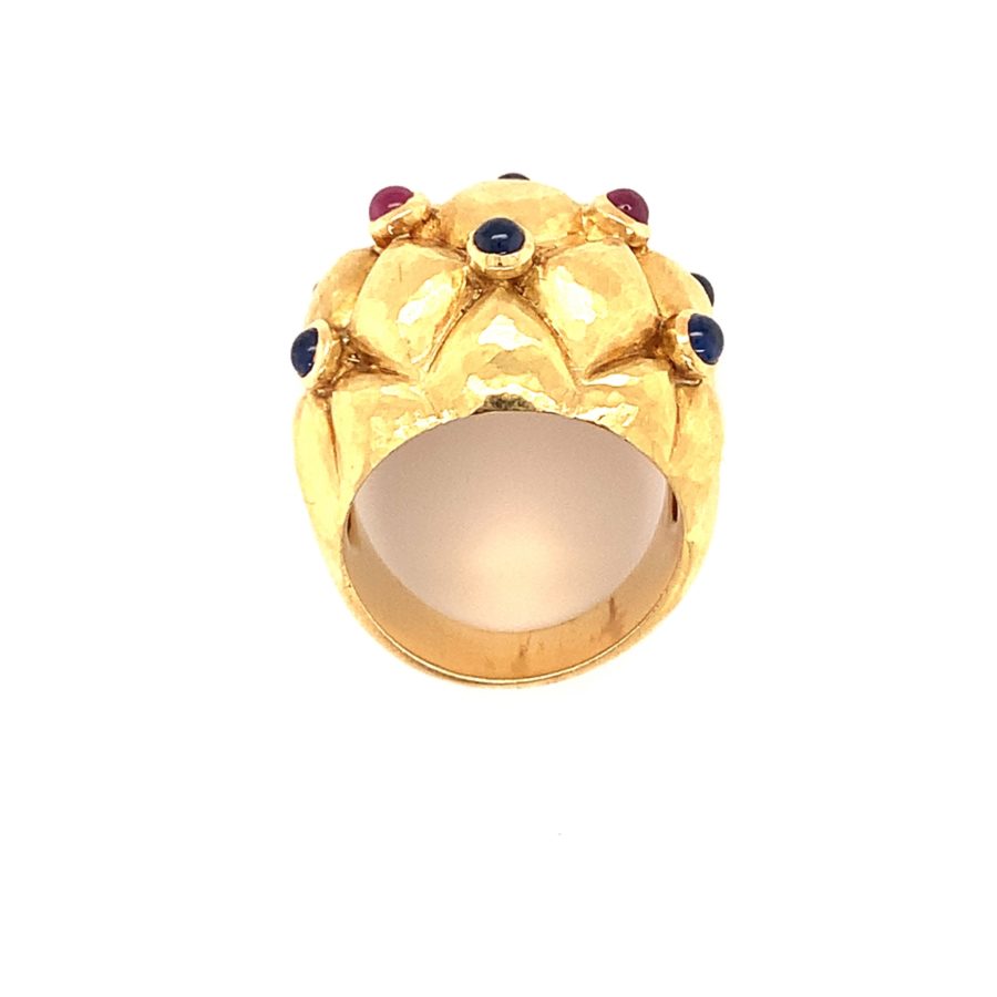 18K-YG RUBY AND SAPPHIRE RING