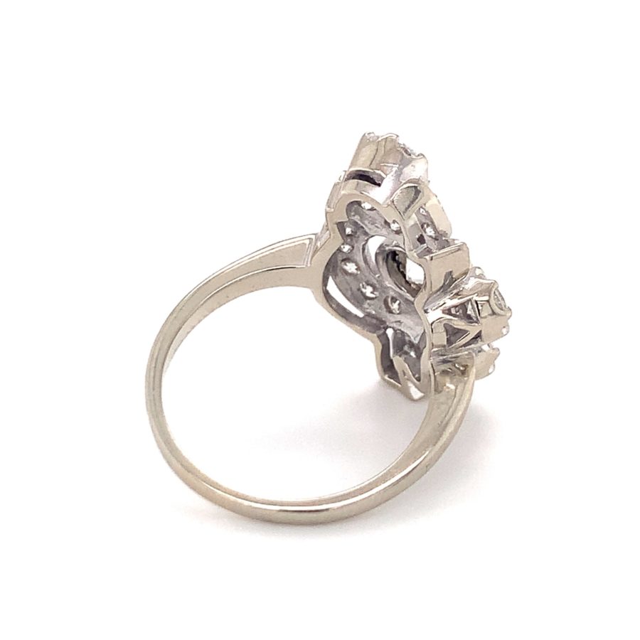 14K White Gold, Diamond Cluster Ring