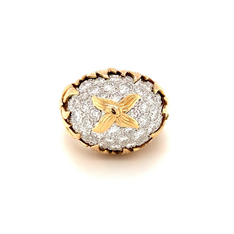 18K-YG DIAMOND DOME RING