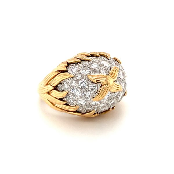 18K-YG DIAMOND DOME RING