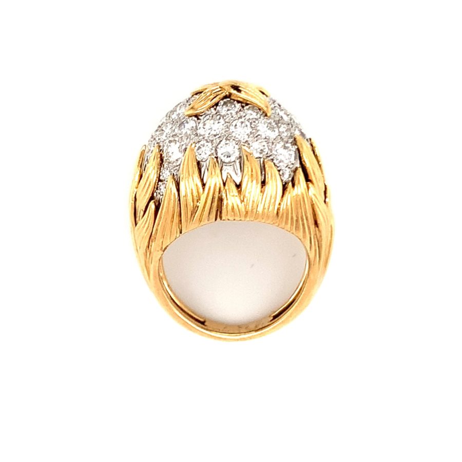 18K-YG DIAMOND DOME RING