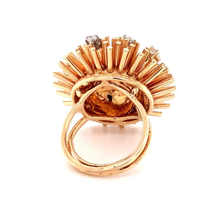 14K-RG+YG STARBURST DIAMOND RING