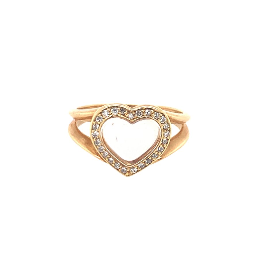 18K-YG DIAMOND HEART RING BY "CHOPARD"