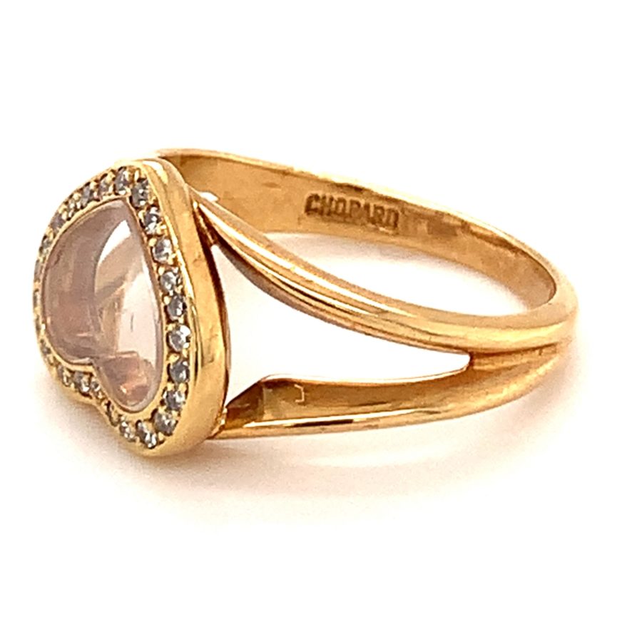 18K-YG DIAMOND HEART RING BY "CHOPARD"