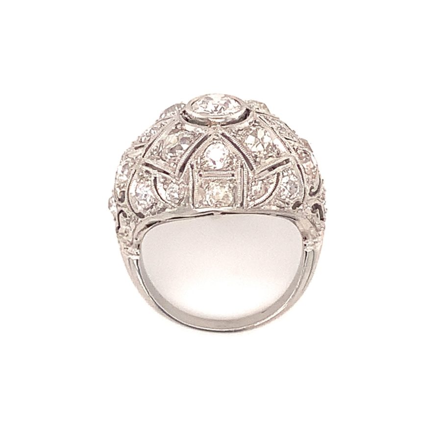 Platinum Diamond Bombe Ring