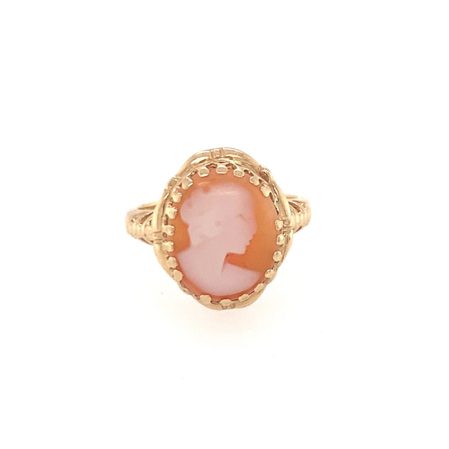 14K-YG CAMEO SHELL RING