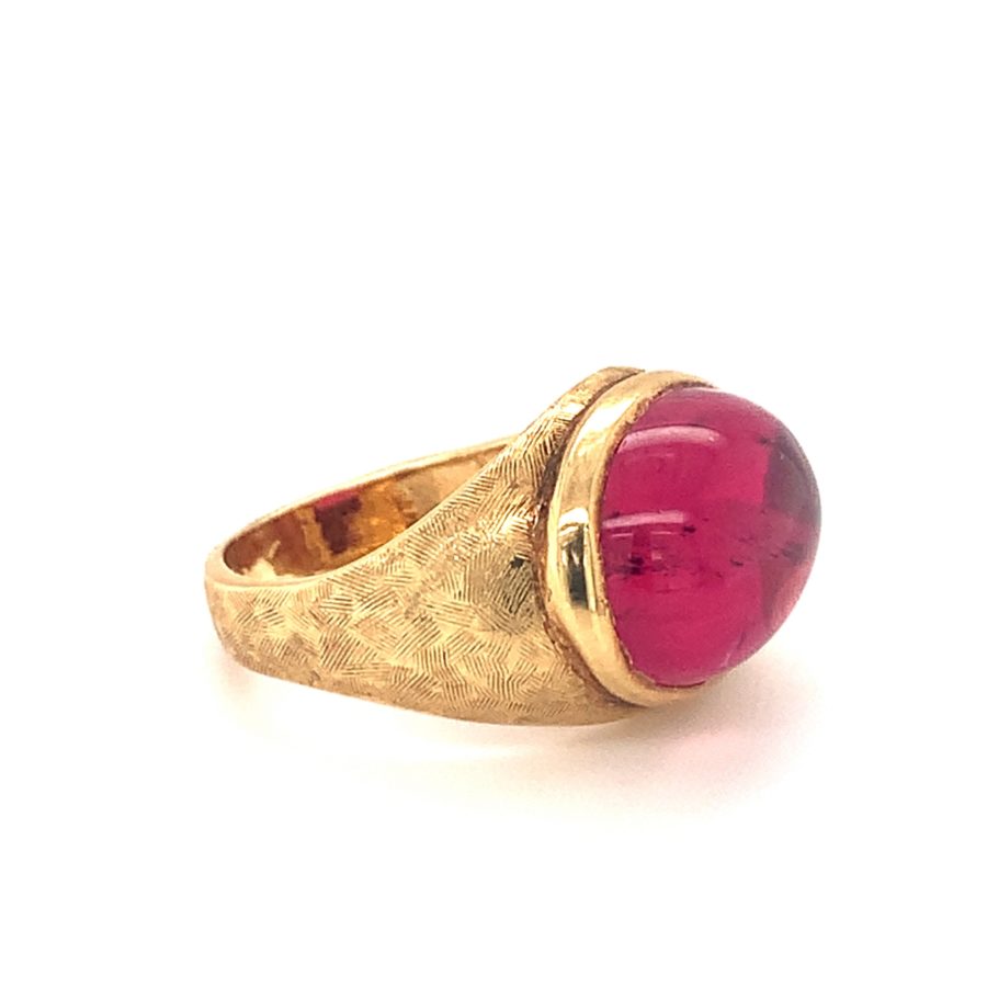 18K-YG PINK TOURMALINE RING