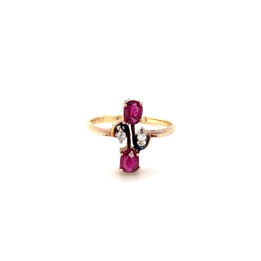 14K-YG RUBY AND DIAMOND RING