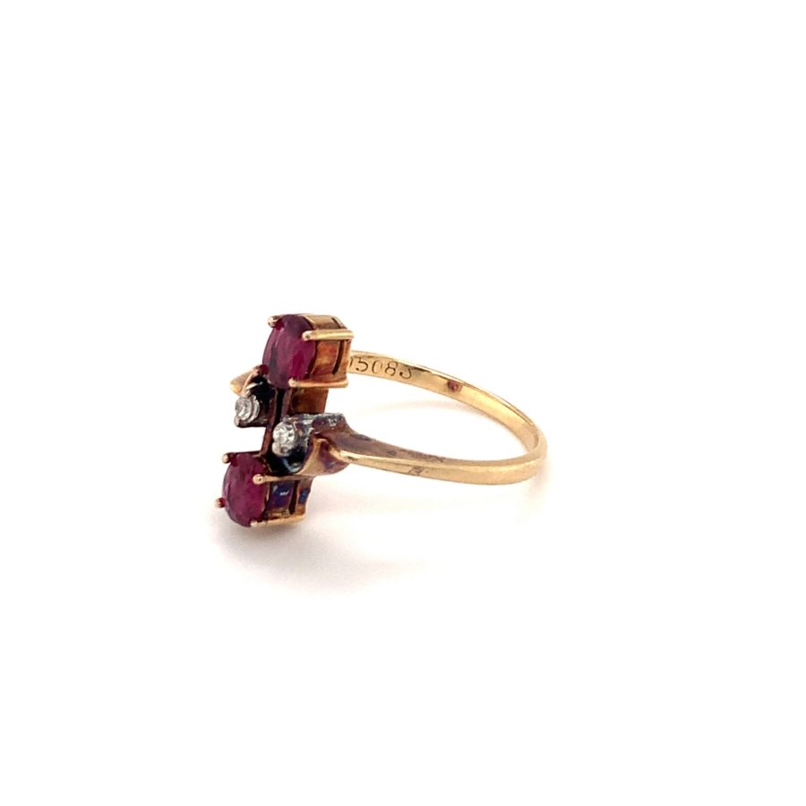 14K-YG RUBY AND DIAMOND RING