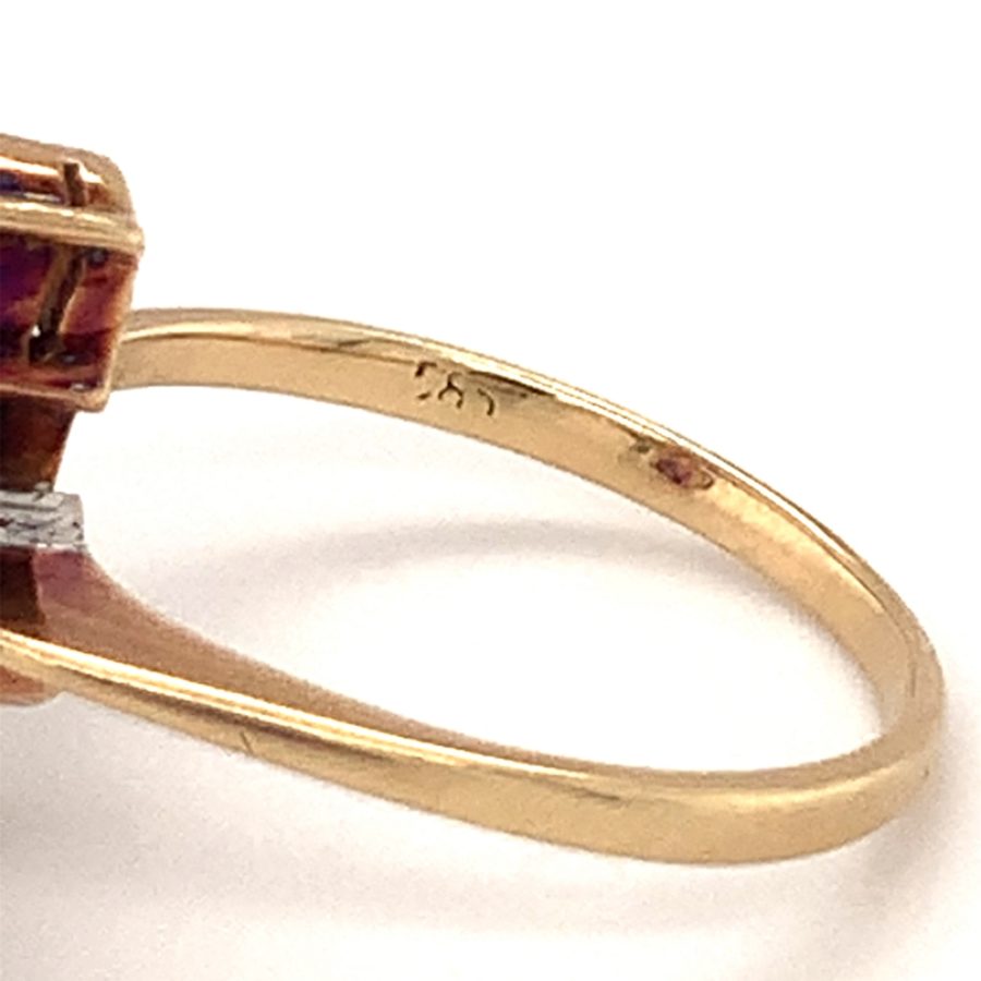 14K-YG RUBY AND DIAMOND RING