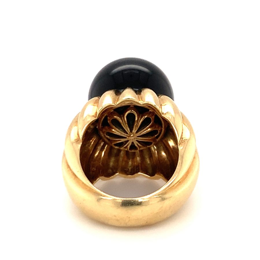 18K-YG ONYX BEAD RING