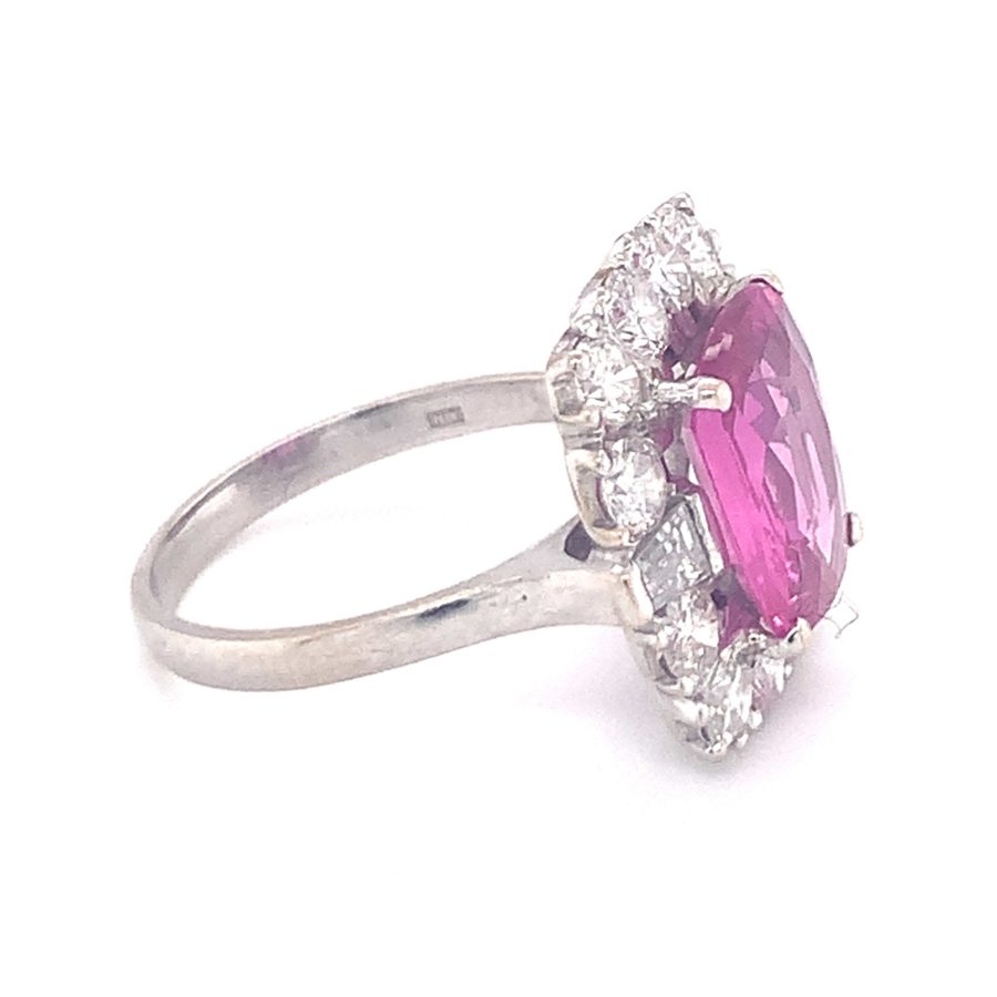 18K-WG PINK SAPPHIRE AND DIAMOND RING