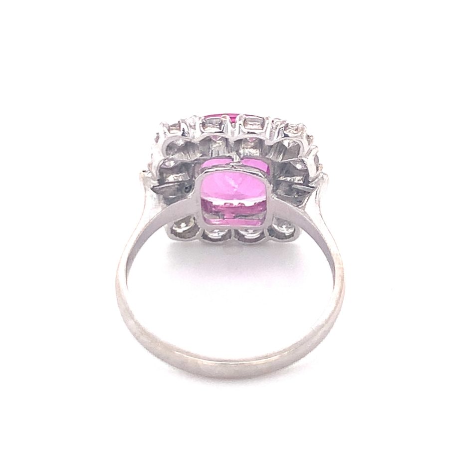 18K-WG PINK SAPPHIRE AND DIAMOND RING