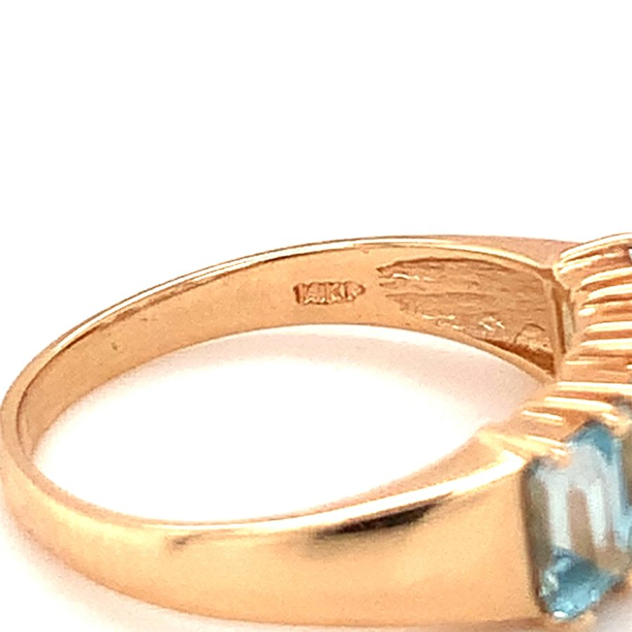 14K-YG BLUE TOPAZ RING