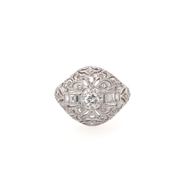 PLATINUM DIAMOND FILIGREE RING