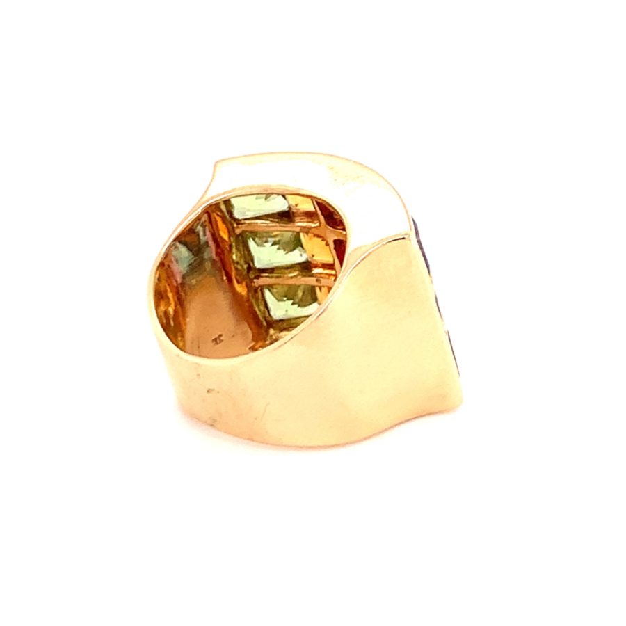 14K Yellow Gold Multi-Color Gemstone Ring