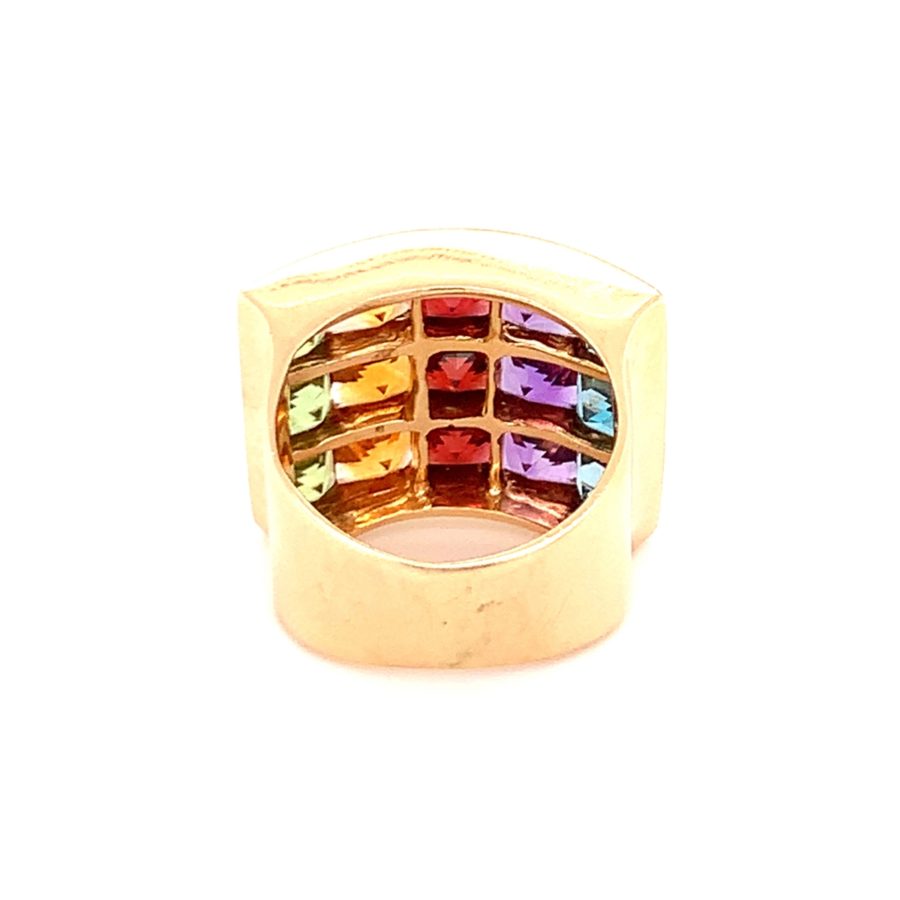 14K Yellow Gold Multi-Color Gemstone Ring