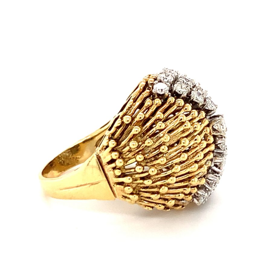 18K Yellow Gold, Diamond Dome Ring