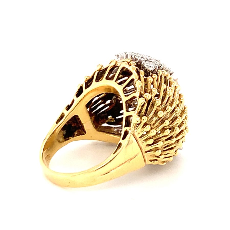 18K Yellow Gold, Diamond Dome Ring