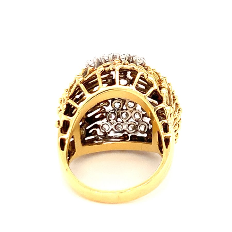 18K Yellow Gold, Diamond Dome Ring