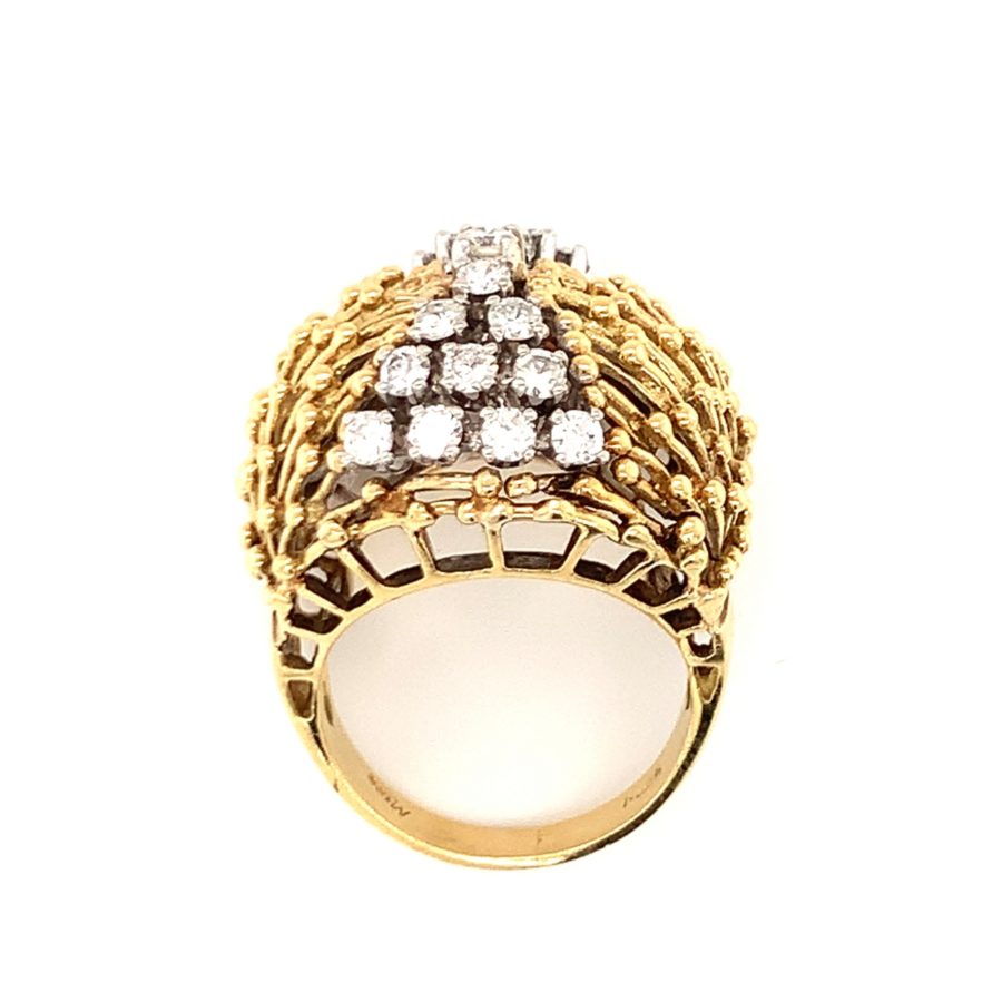 18K Yellow Gold, Diamond Dome Ring