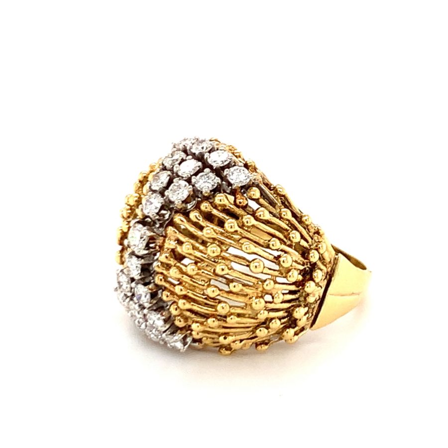 18K Yellow Gold, Diamond Dome Ring