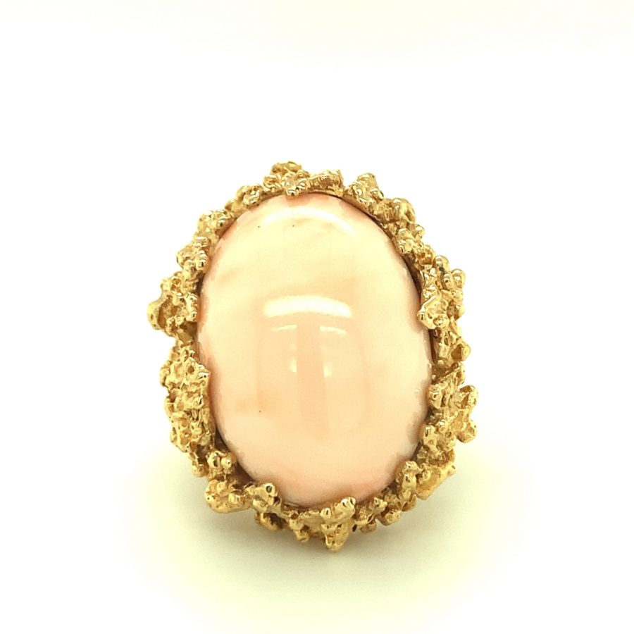 18K-YG PINK CORAL RING