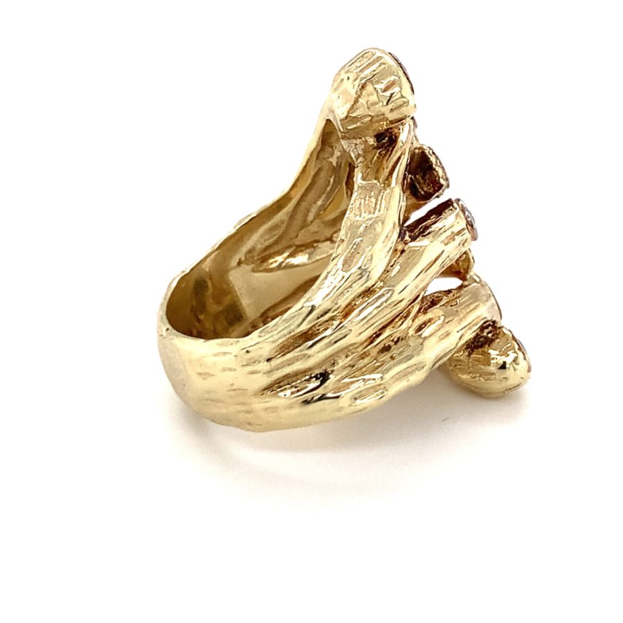 14K-YG NATURALISTIC DESIGN DIAMOND RING