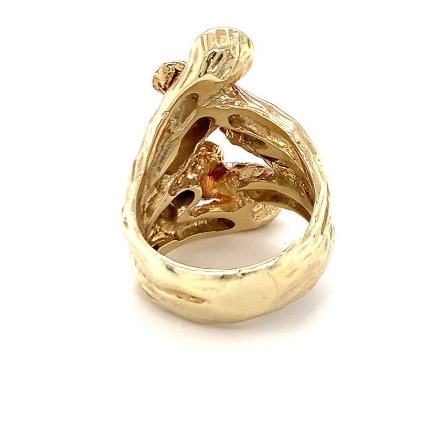 14K-YG NATURALISTIC DESIGN DIAMOND RING