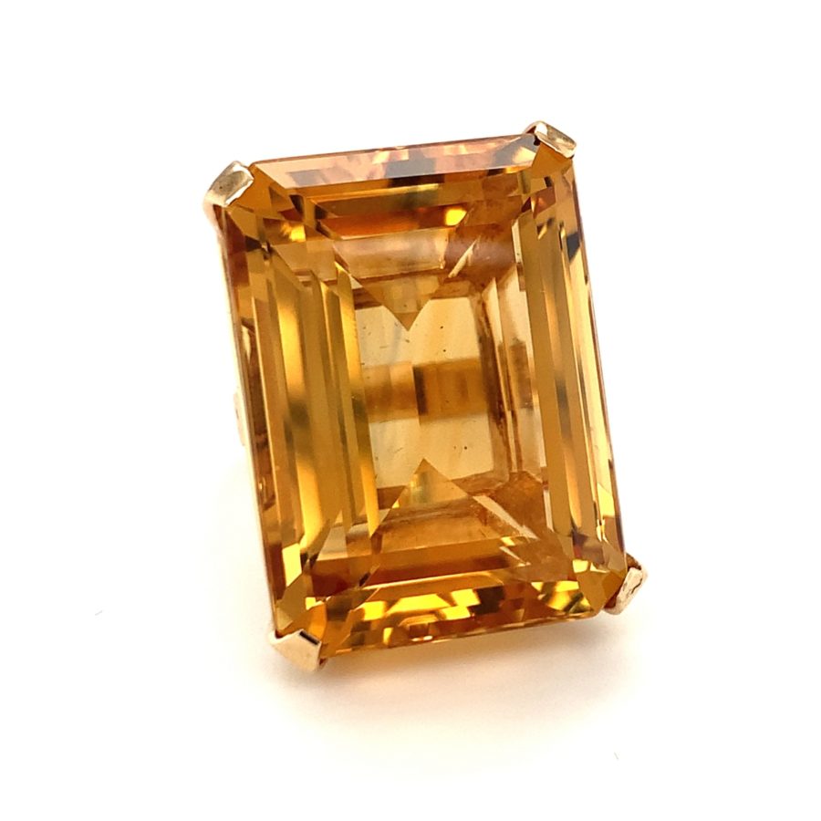 14K YELLOW GOLD CITRINE RING