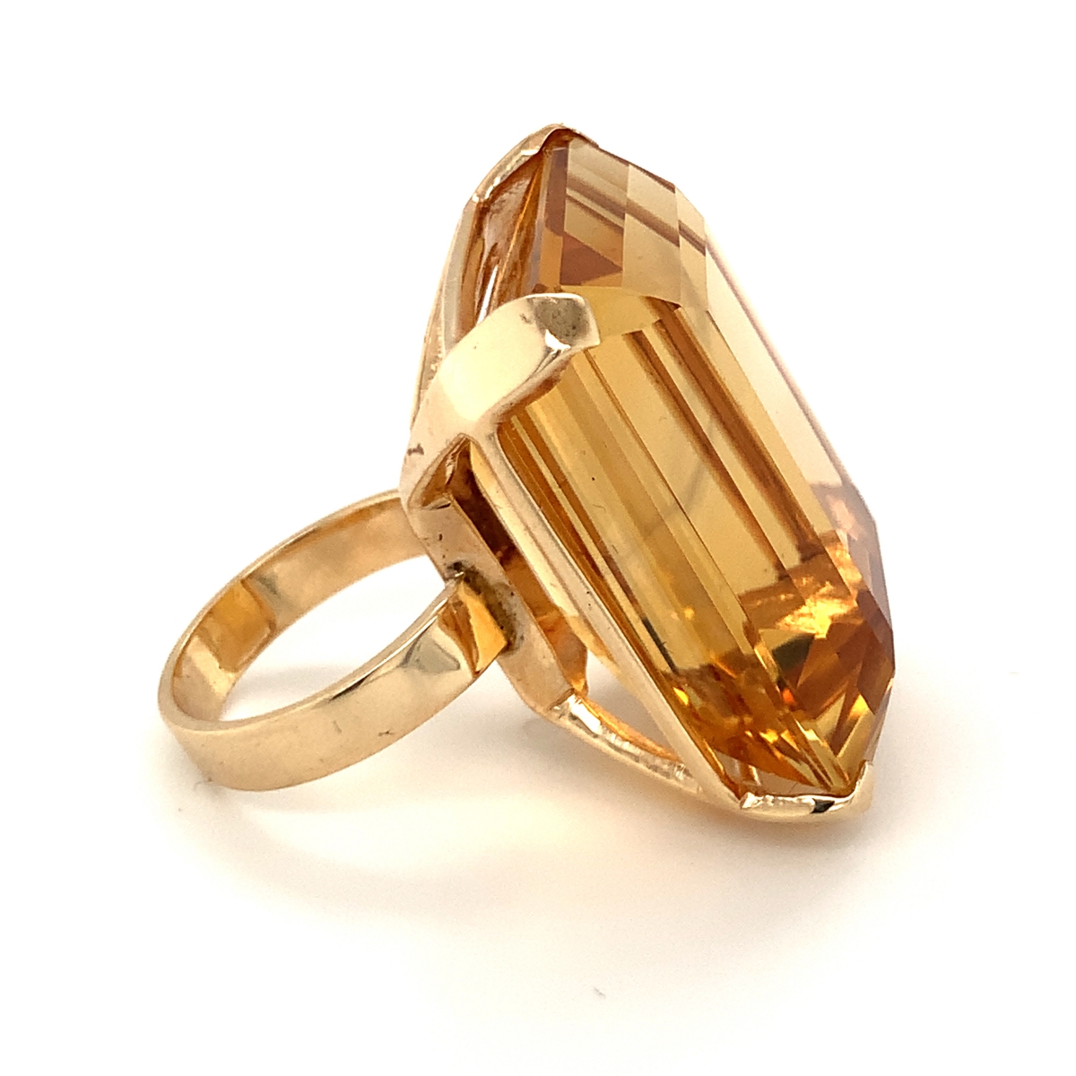 Gold Trippiest heart citrine, enamel & 14kt gold ring