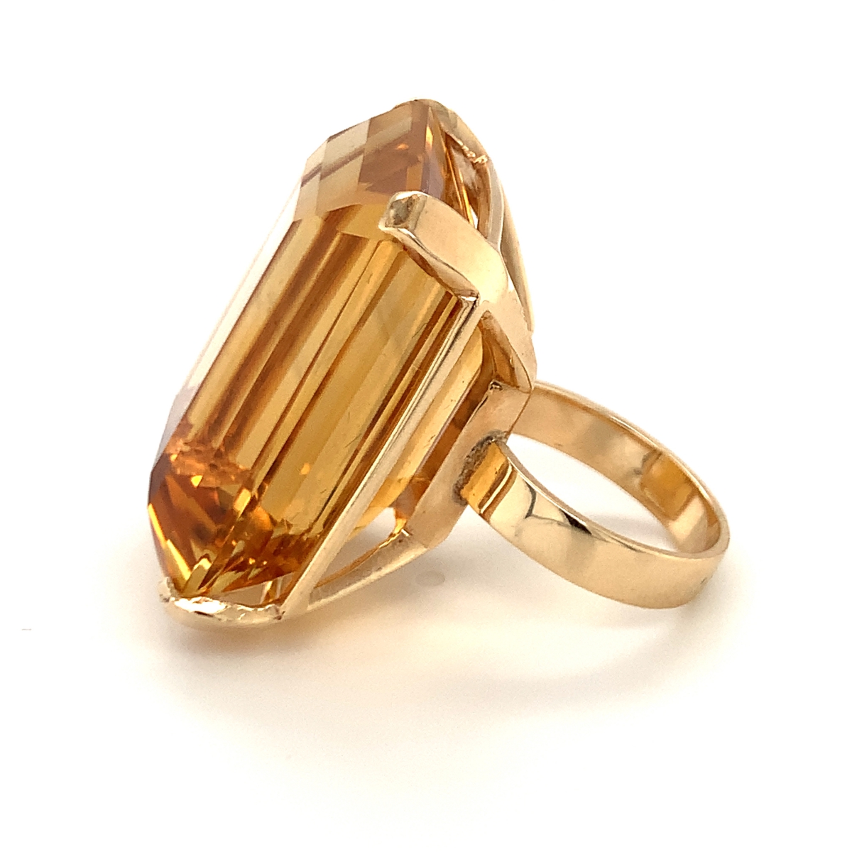 Gold Trippiest heart citrine, enamel & 14kt gold ring