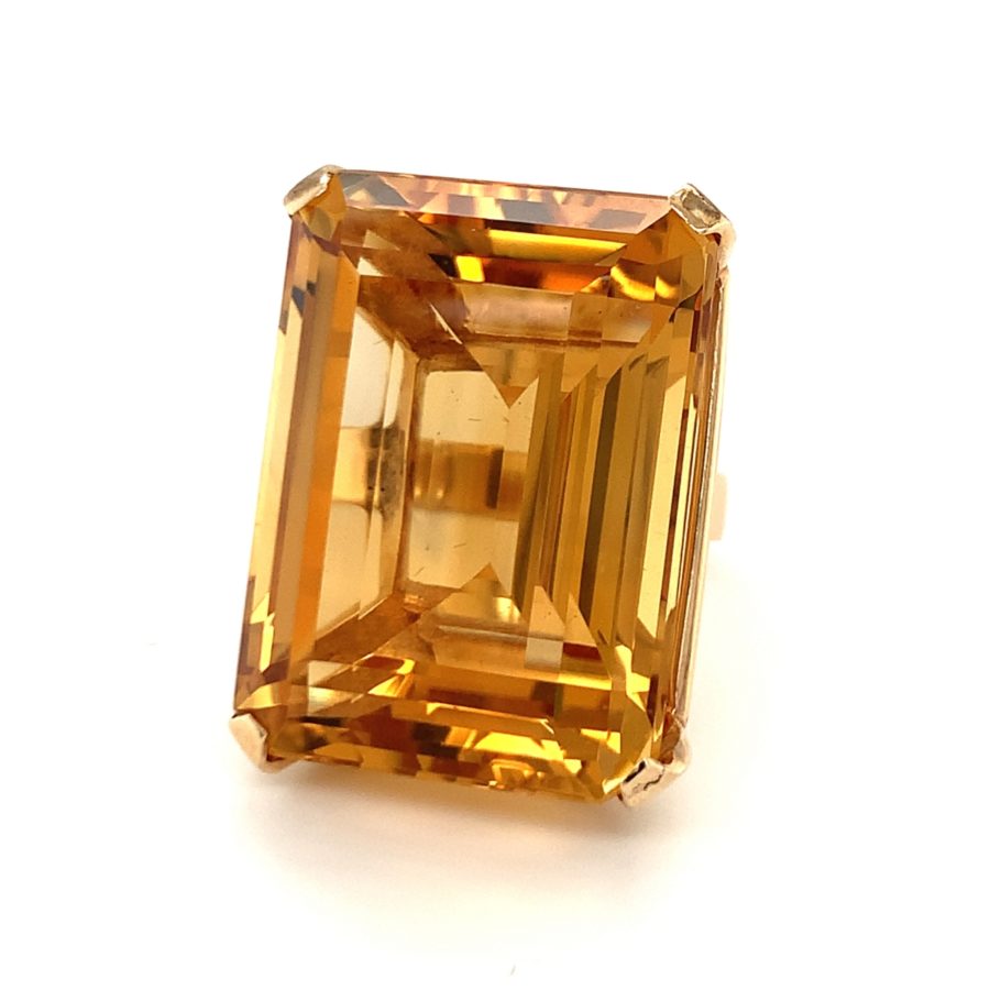 14K YELLOW GOLD CITRINE RING