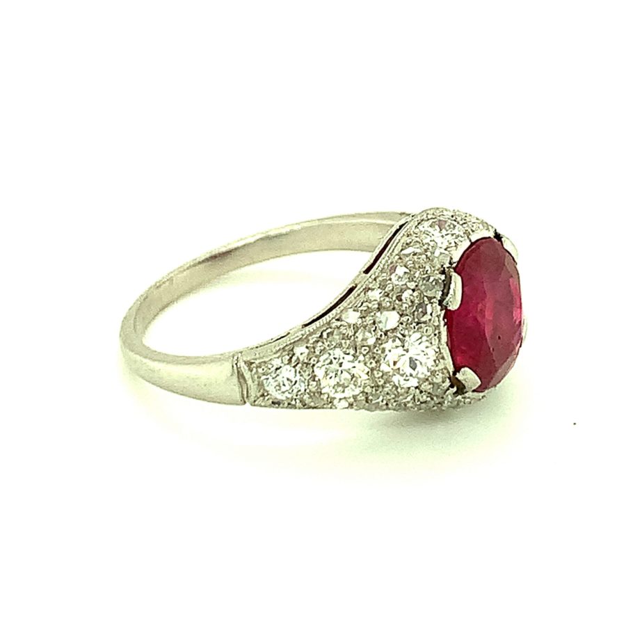 PLATINUM BURMESE RUBY AND DIAMOND RING